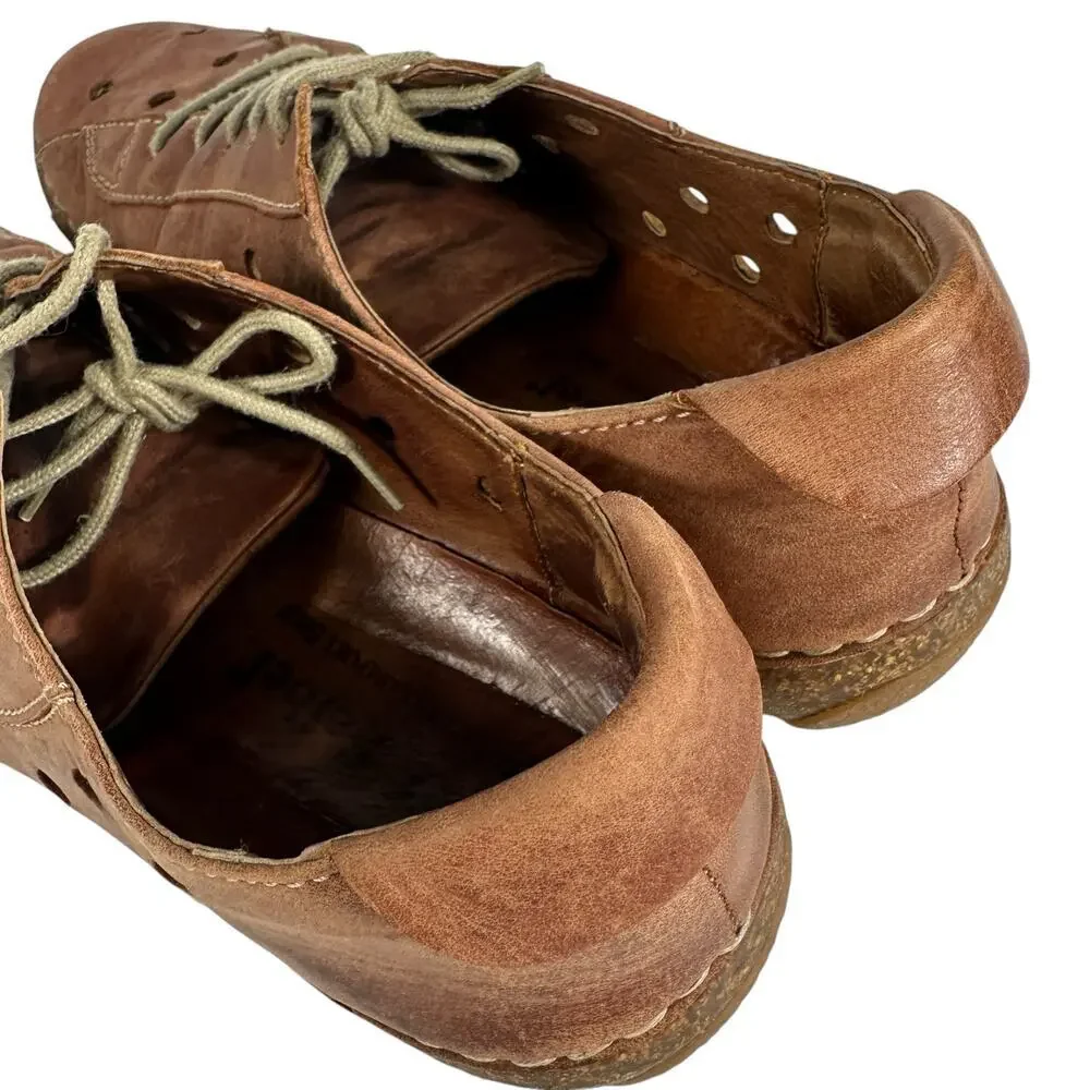 Josef Seibel Spirit of Nature Brown Leather Lace Up Comfort Shoe EU 37 US‎ 6-6.5